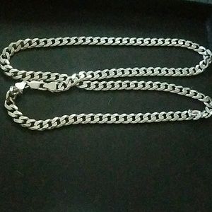 24" solid Sterling Silver Men's Necklace